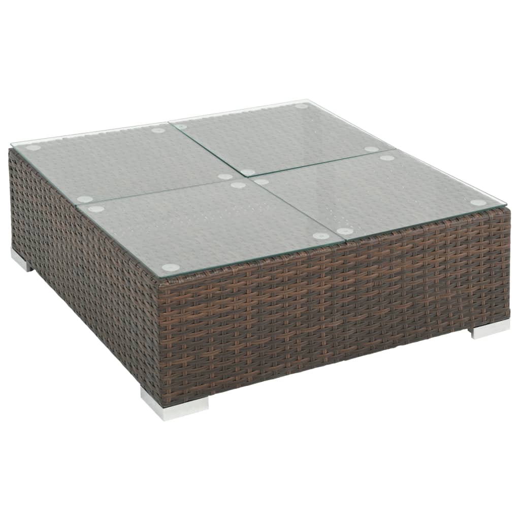 Set Divani da Giardino 7 pz con Cuscini in Polyrattan Marrone - homemem39