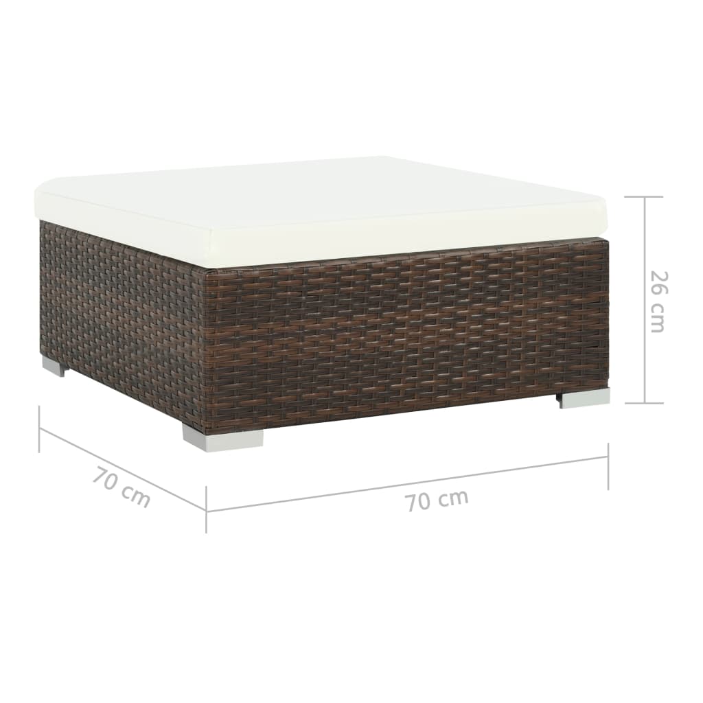 Set Divani da Giardino 7 pz con Cuscini in Polyrattan Marrone - homemem39