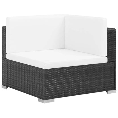 Set Divani da Giardino 6 pz con Cuscini in Polyrattan Nero - homemem39