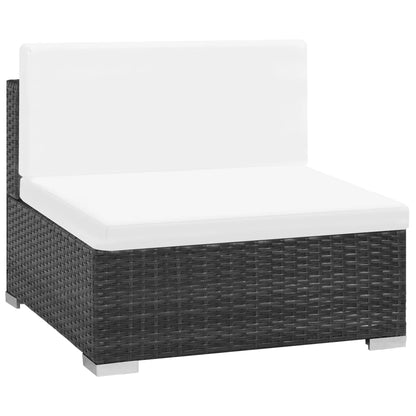 Set Divani da Giardino 6 pz con Cuscini in Polyrattan Nero - homemem39