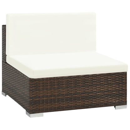 Set Divani da Giardino 6 pz con Cuscini in Polyrattan Marrone - homemem39