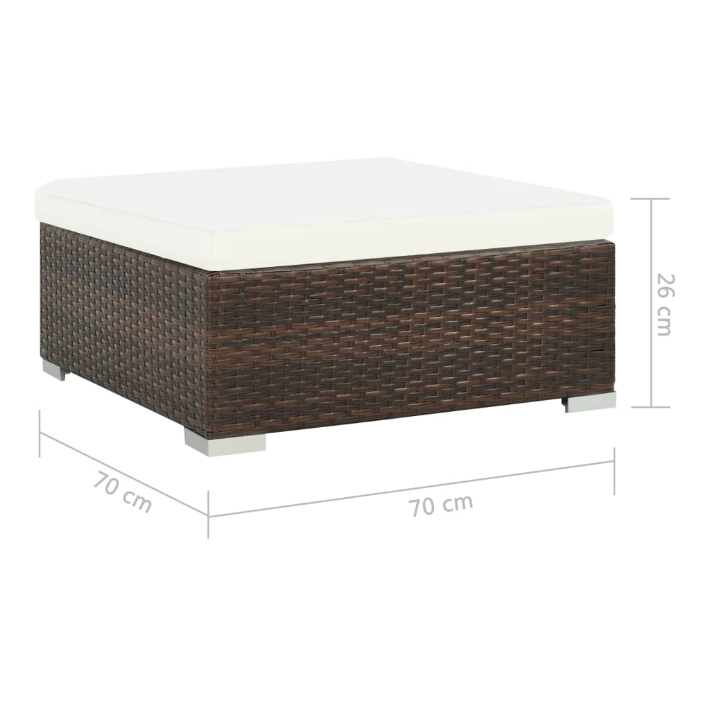 Set Divani da Giardino 6 pz con Cuscini in Polyrattan Marrone - homemem39