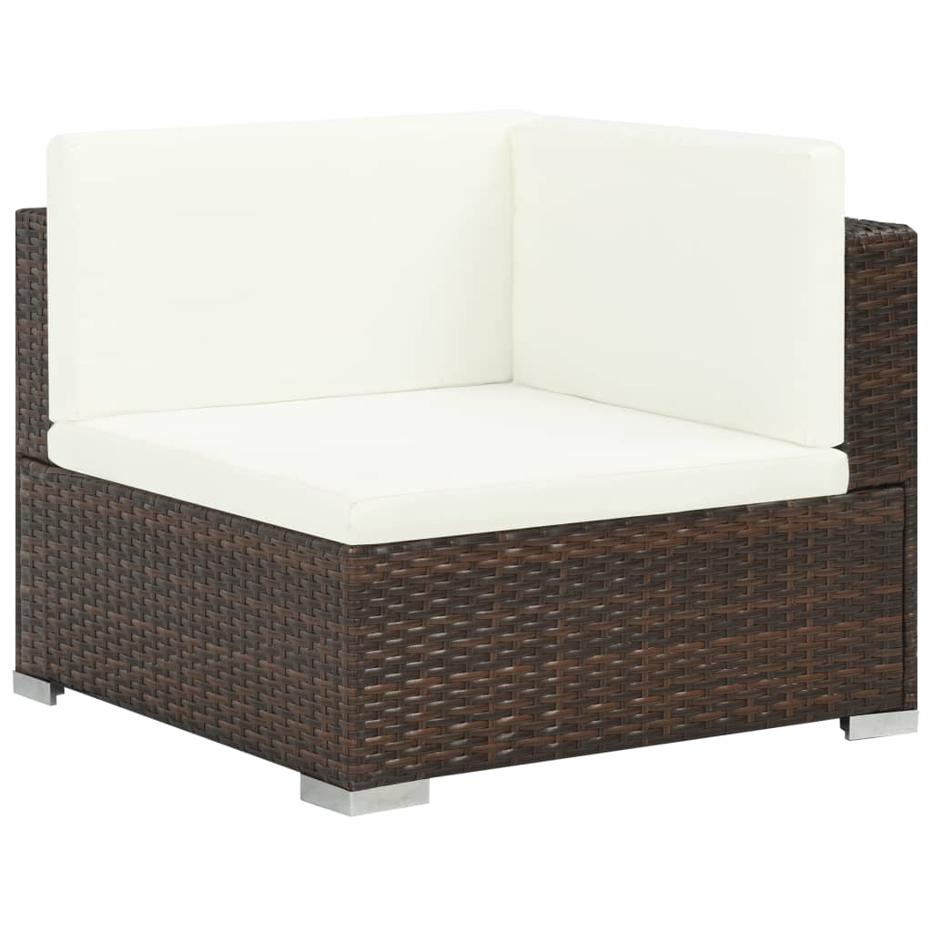 Set Divani da Giardino 6 pz con Cuscini in Polyrattan Marrone - homemem39