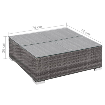 Set Divani da Giardino 6 pz con Cuscini in Polyrattan Grigio - homemem39