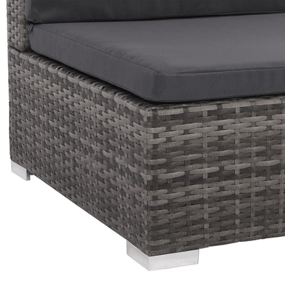 Set Divani da Giardino 6 pz con Cuscini in Polyrattan Grigio - homemem39