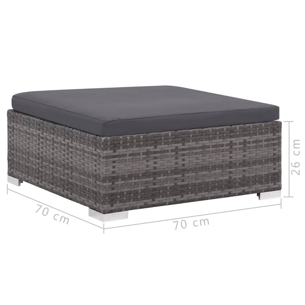 Set Divani da Giardino 6 pz con Cuscini in Polyrattan Grigio - homemem39