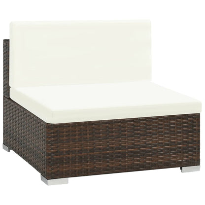 Set Divani da Giardino 8 pz con Cuscini in Polyrattan Marrone - homemem39