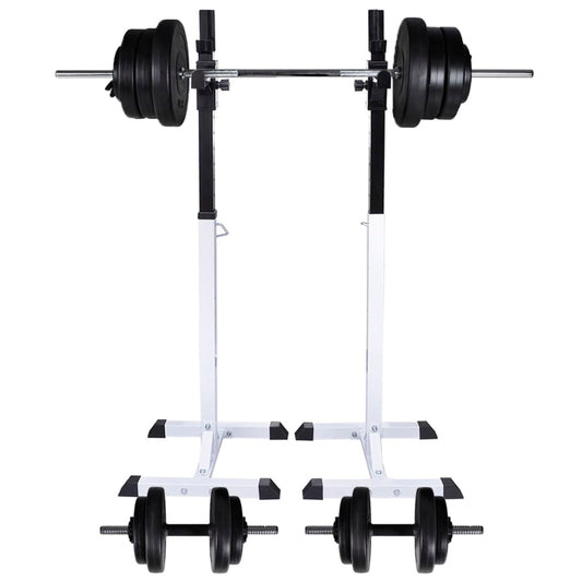 Stazione per Squat con Bilanciere e Set di Manubri da 60,5 kg - homemem39