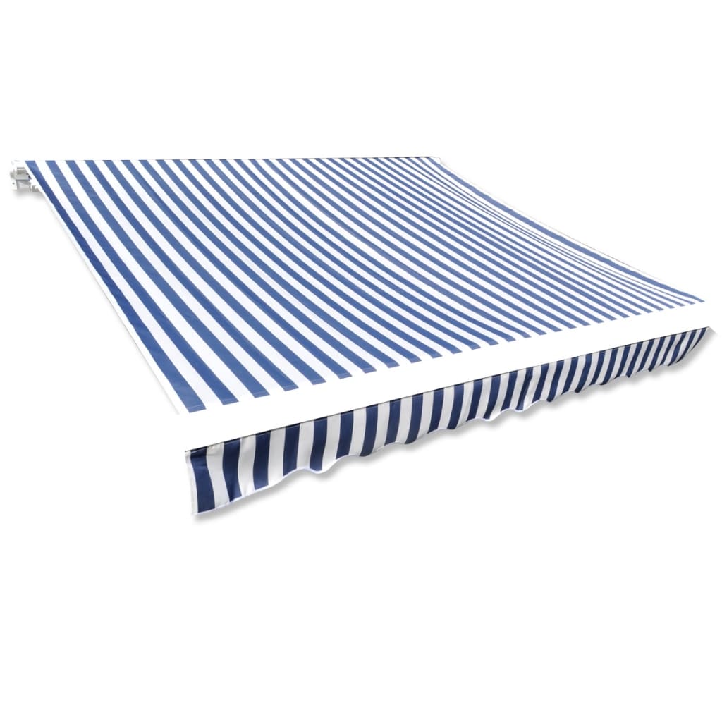 Tendone Parasole in Tela Blu e Bianco 450x300 cm - homemem39