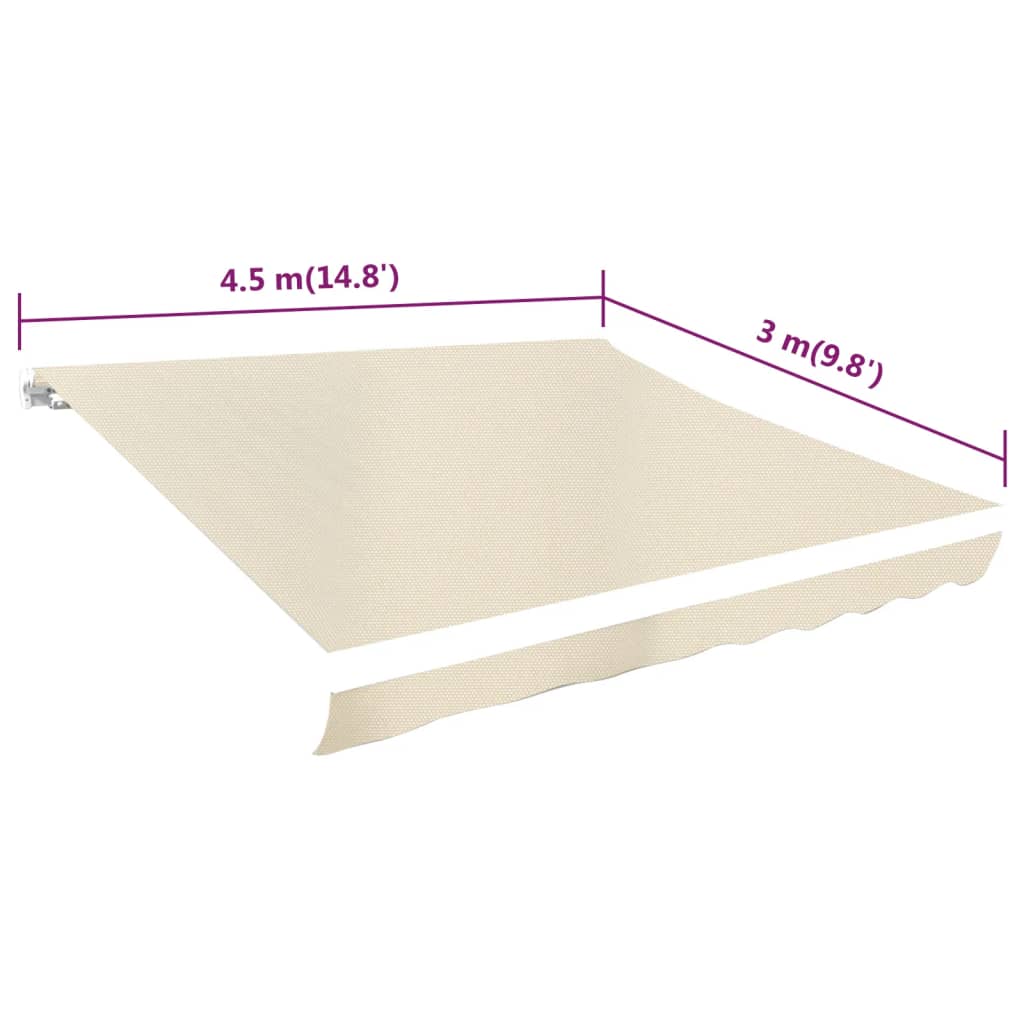 Tendone Parasole in Tela Crema 450x300 cm - homemem39