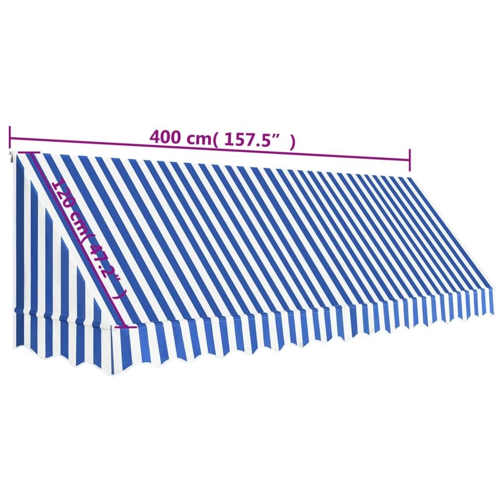 Tenda da Sole per Bistrò 400x120 cm Blu e Bianca - homemem39