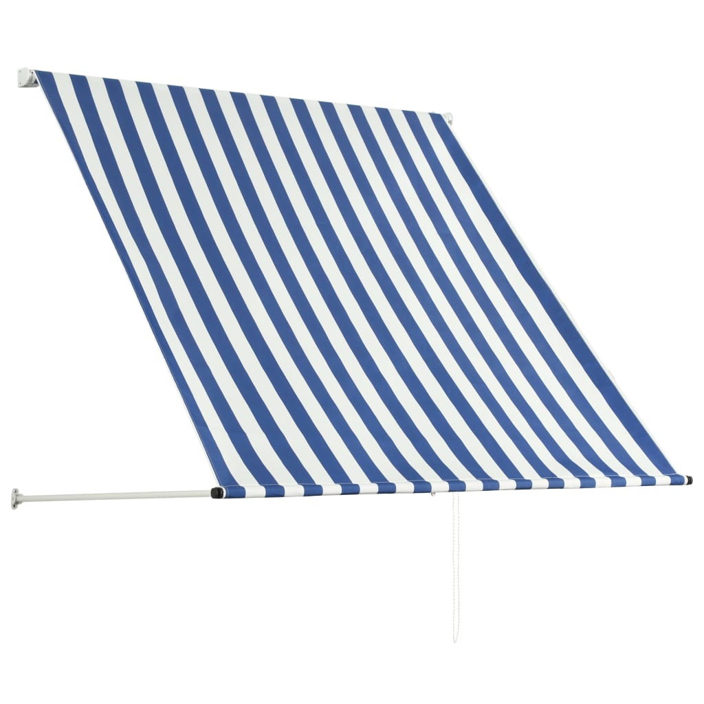 Tenda da Sole Retrattile 150x150 cm Blu e Bianco - homemem39