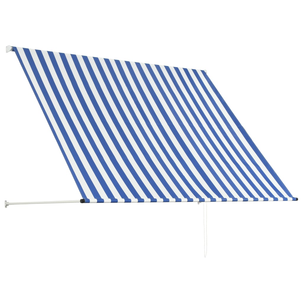 Tenda da Sole Retrattile 200x150 cm Blu e Bianco - homemem39