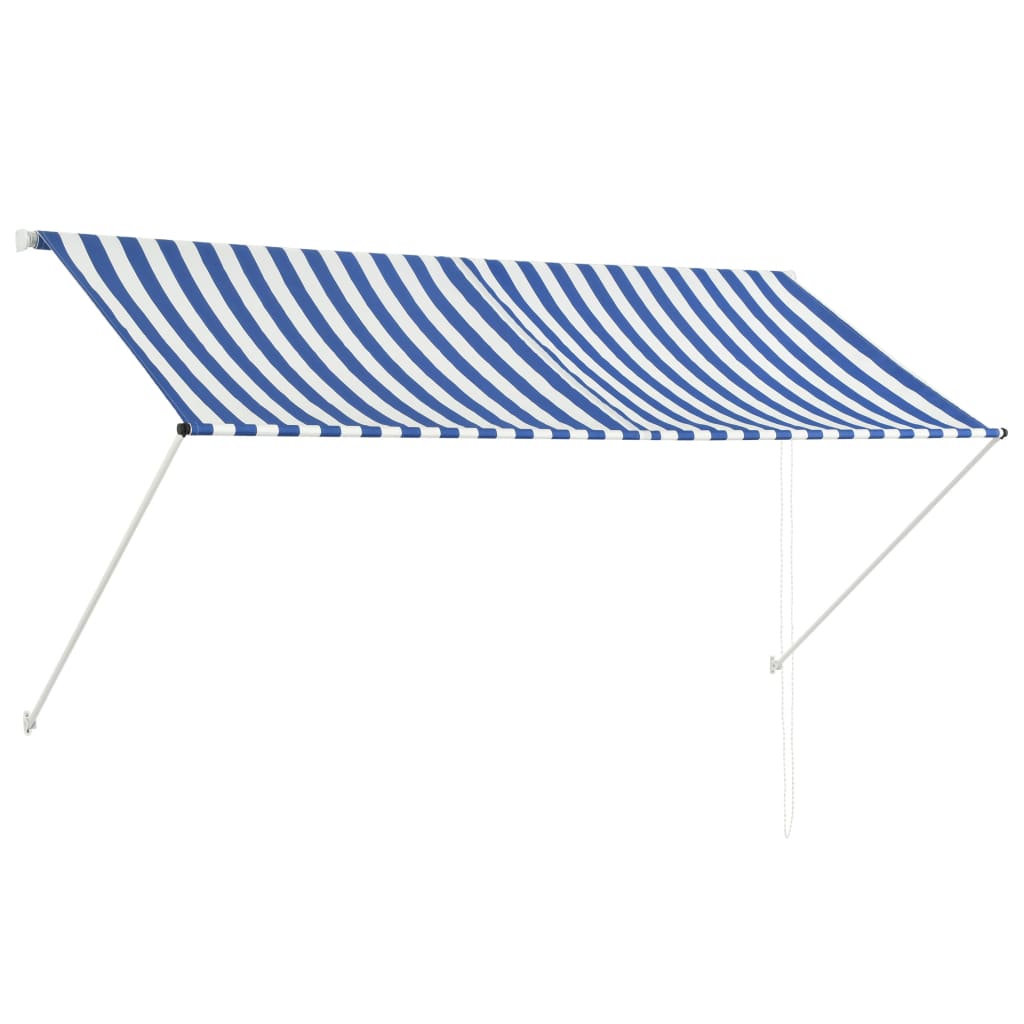 Tenda da Sole Retrattile 250x150 cm Blu e Bianco - homemem39