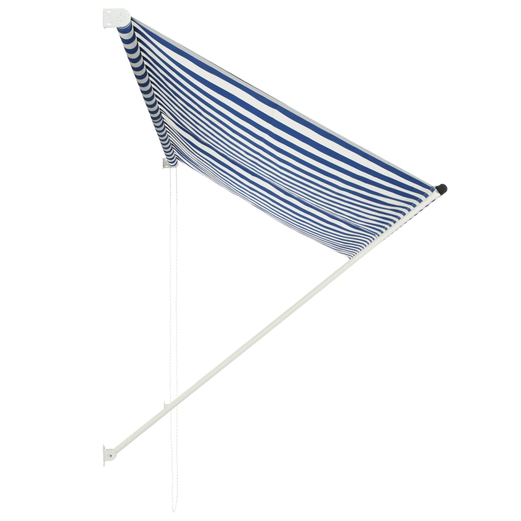 Tenda da Sole Retrattile 250x150 cm Blu e Bianco - homemem39