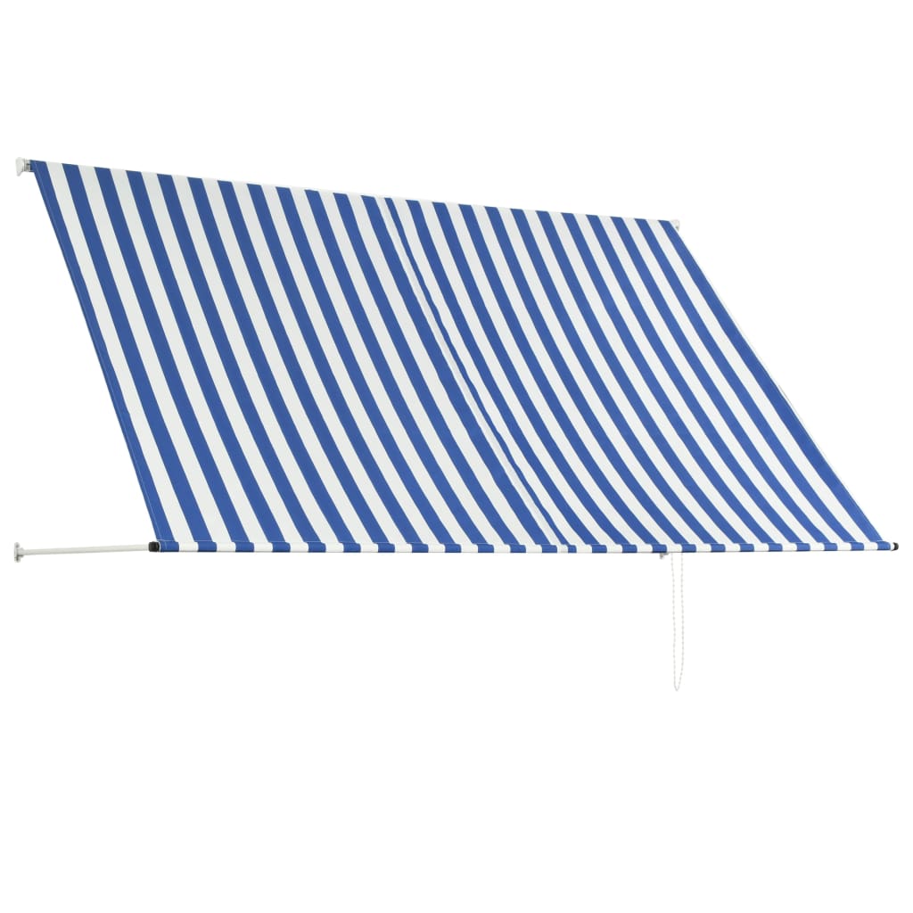 Tenda da Sole Retrattile 250x150 cm Blu e Bianco - homemem39