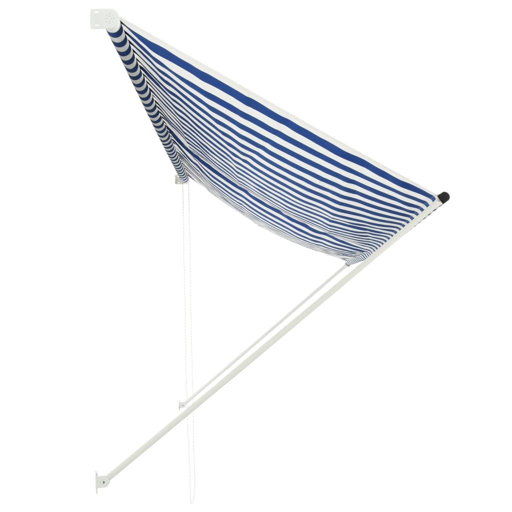 Tenda da Sole Retrattile 350x150 cm Blu e Bianco - homemem39