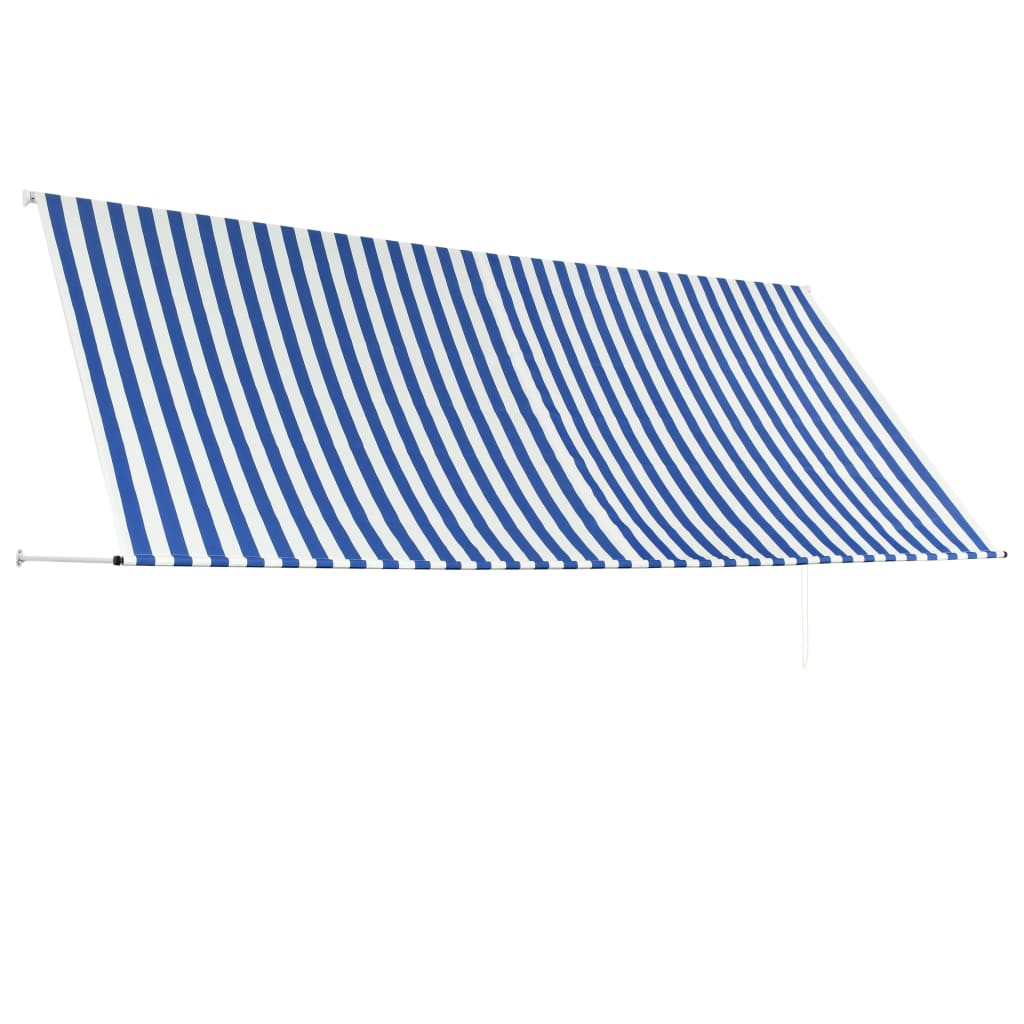 Tenda da Sole Retrattile 350x150 cm Blu e Bianco - homemem39