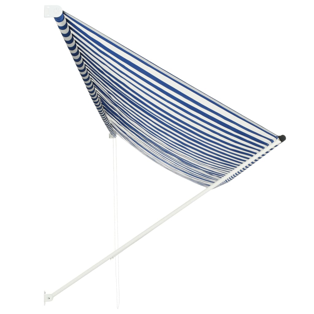 Tenda da Sole Retrattile 400x150 cm Blu e Bianco - homemem39