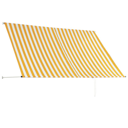 Tenda da Sole Retrattile 250x150 cm Giallo e Bianco - homemem39