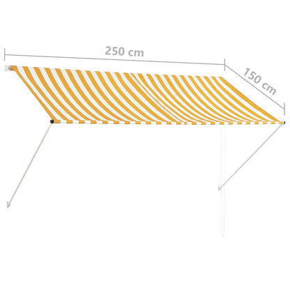 Tenda da Sole Retrattile 250x150 cm Giallo e Bianco - homemem39