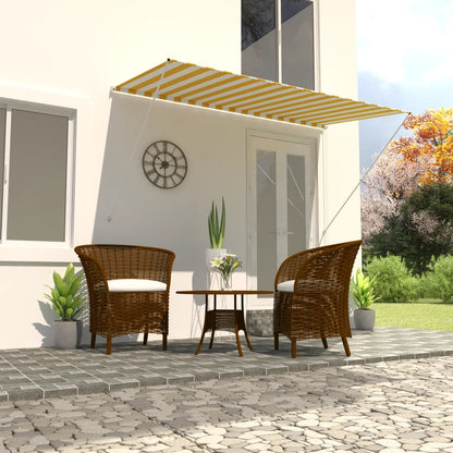 Tenda da Sole Retrattile 250x150 cm Giallo e Bianco - homemem39