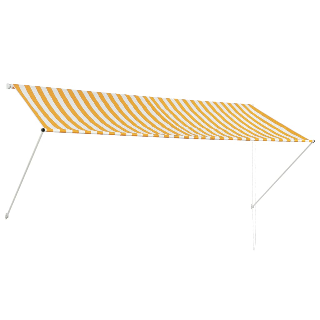 Tenda da Sole Retrattile 300x150 cm Giallo e Bianco - homemem39