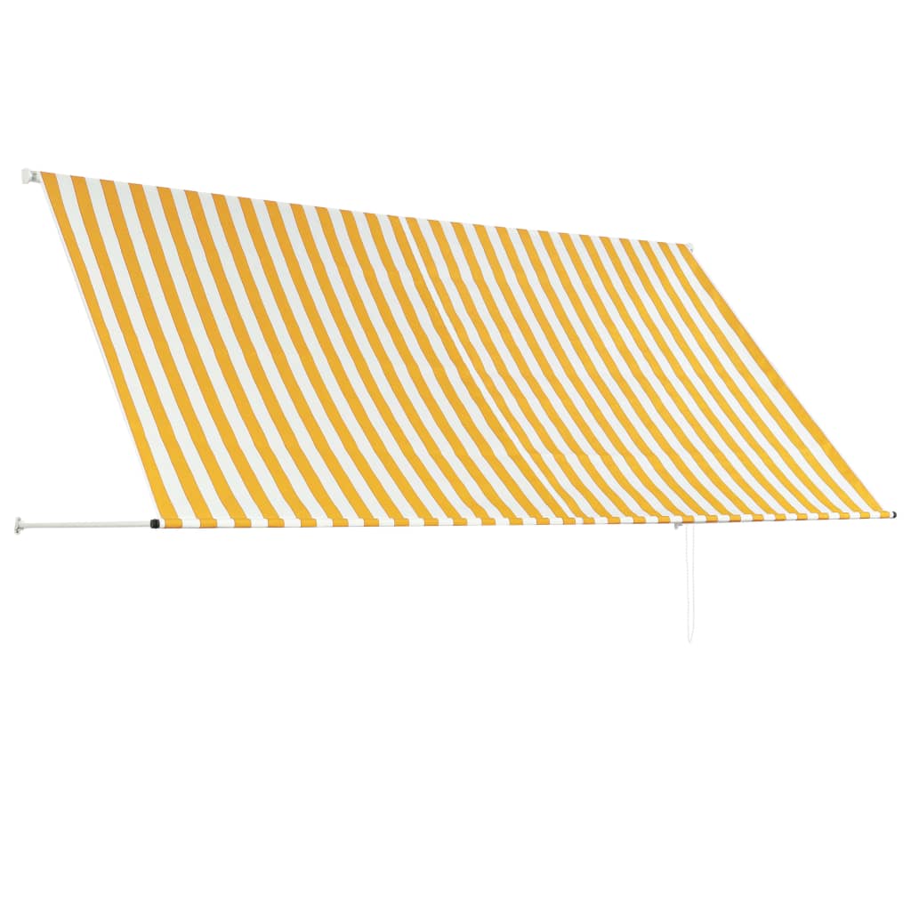 Tenda da Sole Retrattile 300x150 cm Giallo e Bianco - homemem39