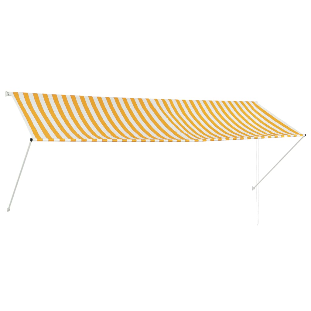 Tenda da Sole Retrattile 350x150 cm Giallo e Bianco - homemem39