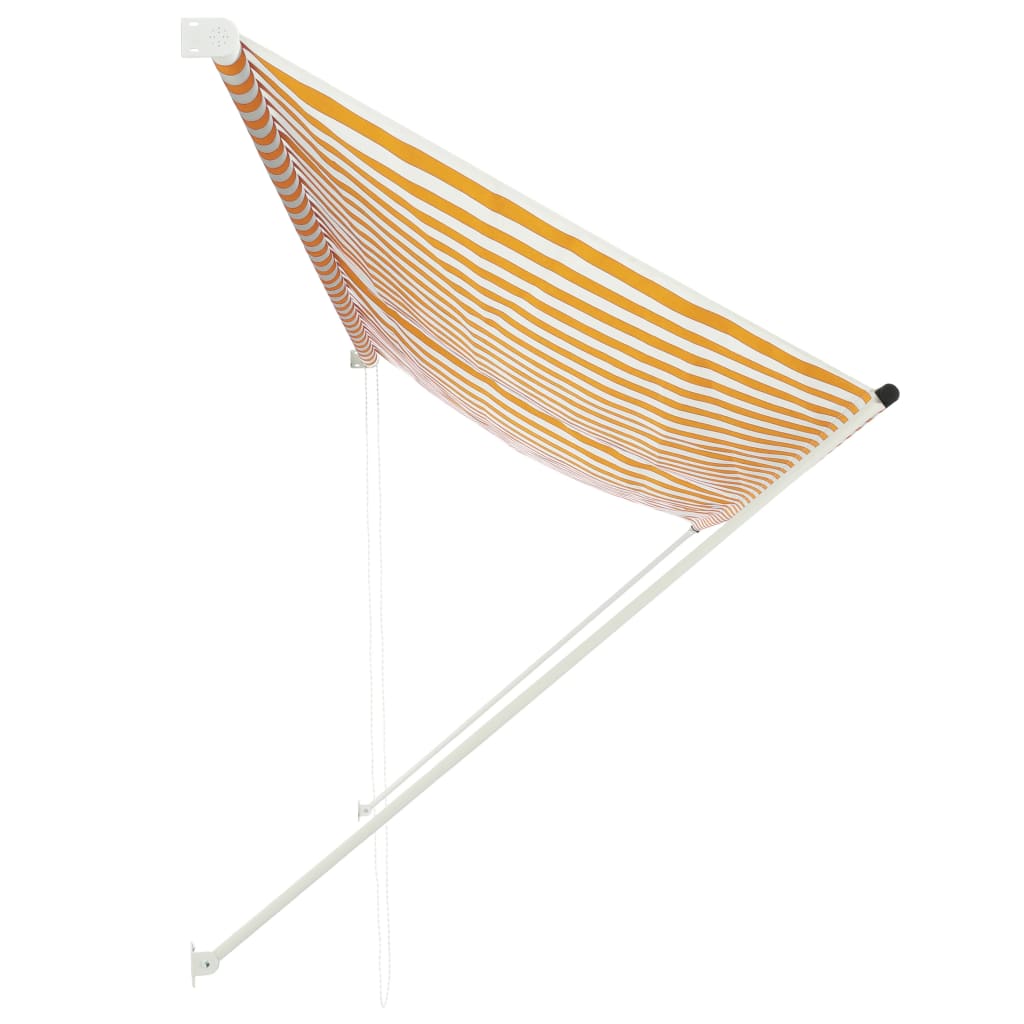 Tenda da Sole Retrattile 350x150 cm Giallo e Bianco - homemem39