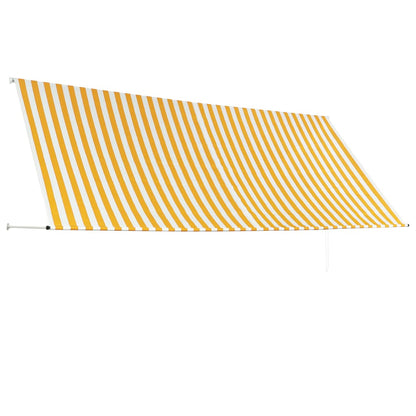 Tenda da Sole Retrattile 350x150 cm Giallo e Bianco - homemem39