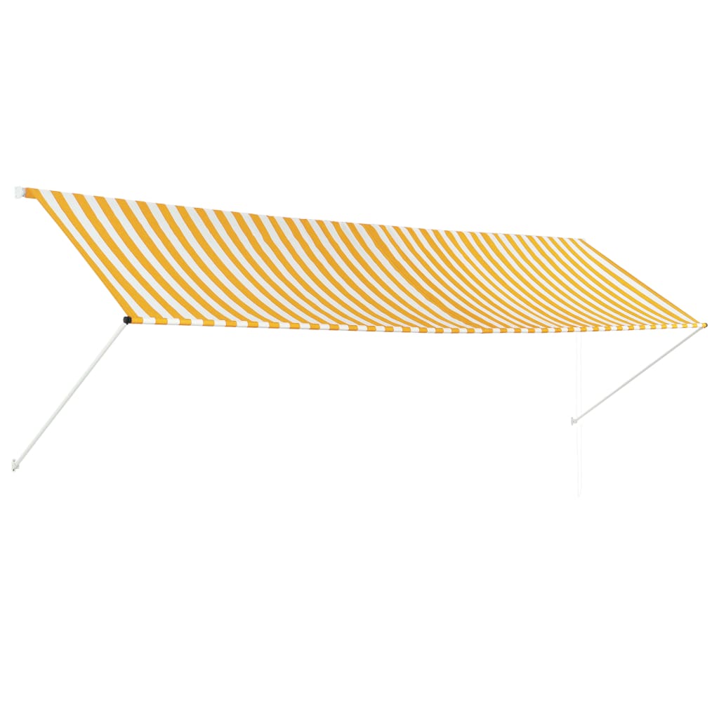 Tenda da Sole Retrattile 400x150 cm Giallo e Bianco - homemem39