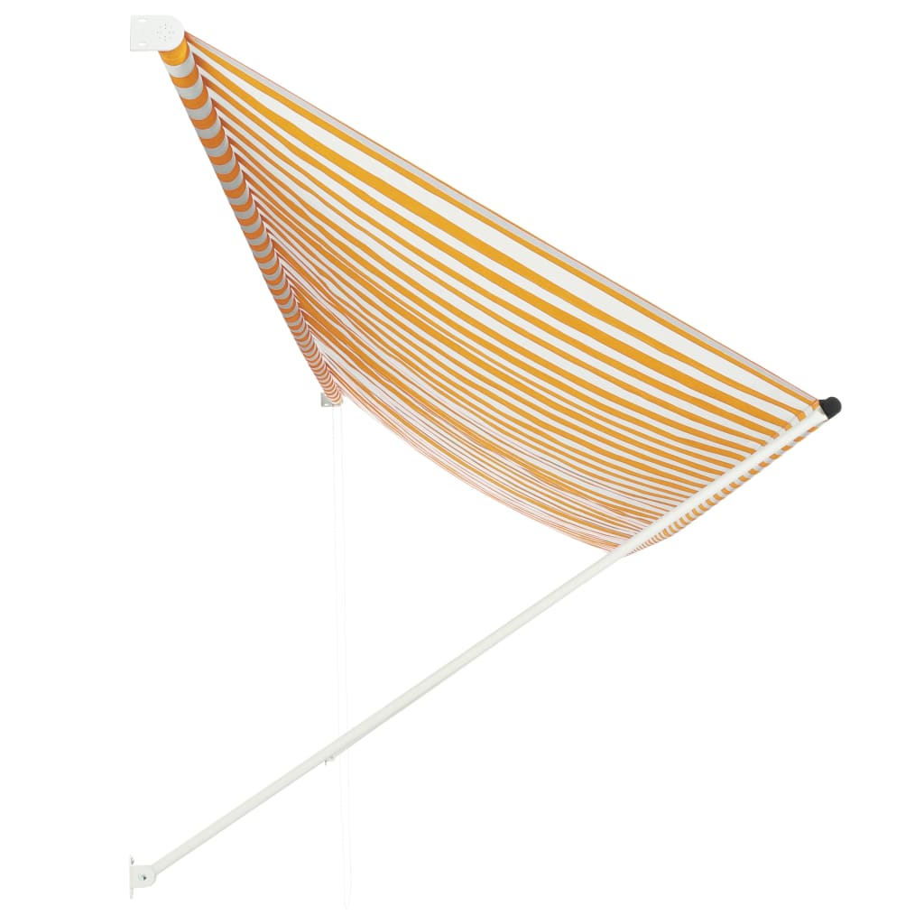 Tenda da Sole Retrattile 400x150 cm Giallo e Bianco - homemem39