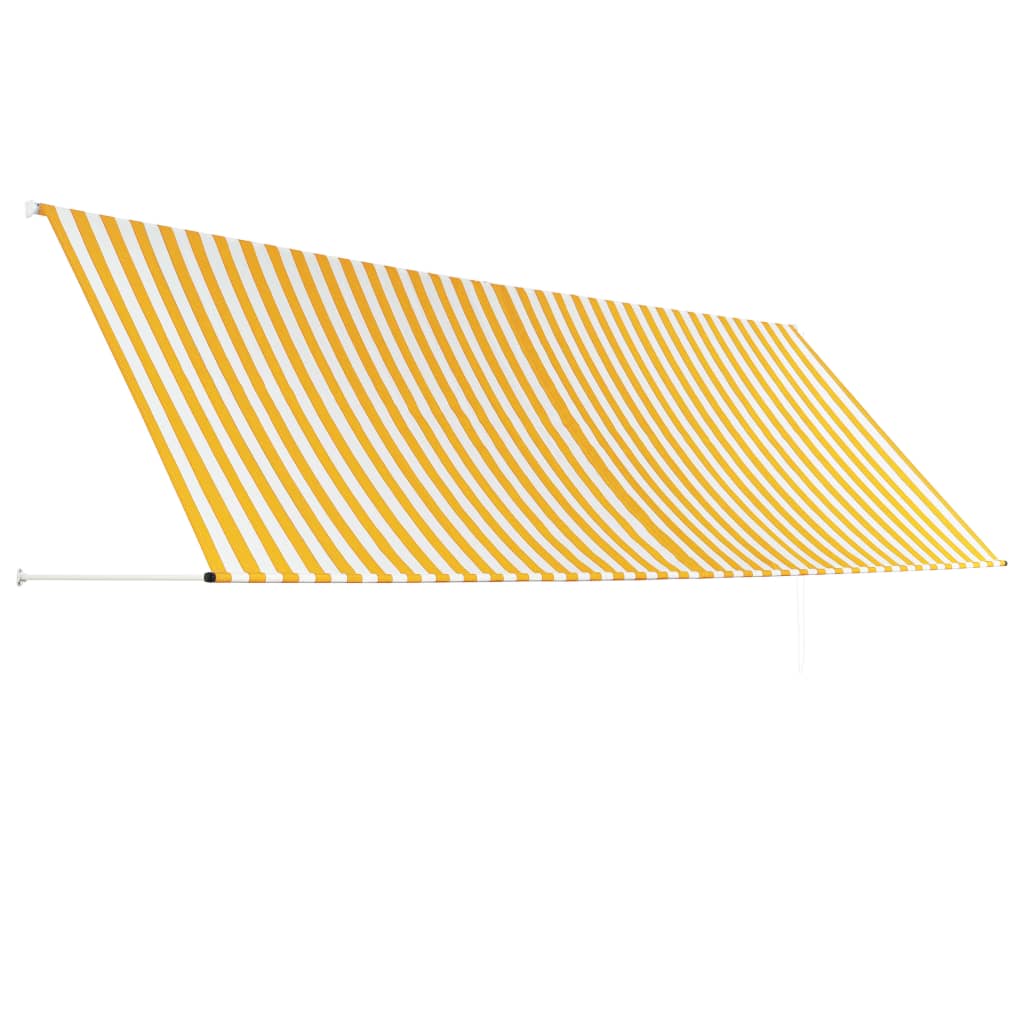 Tenda da Sole Retrattile 400x150 cm Giallo e Bianco - homemem39