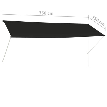 Tenda da Sole Retrattile 350x150 cm Antracite - homemem39