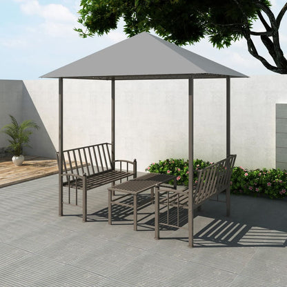 Padiglione Giardino con Tavolo e Panche 2,5x1,5x2,4m Antracite - homemem39