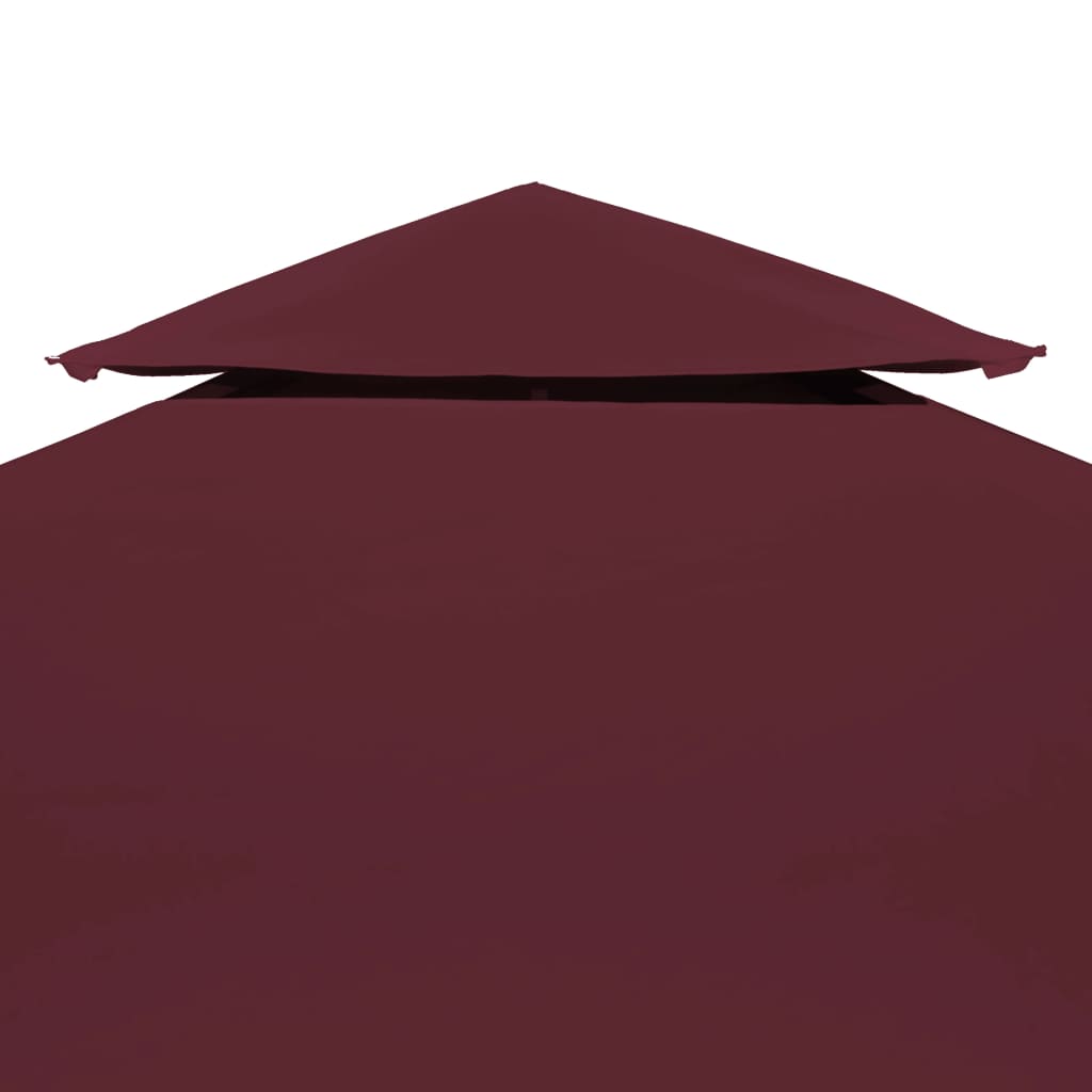 Copertura Superiore per Gazebo a 2 Strati 310g/m² 3x3m Bordeaux - homemem39