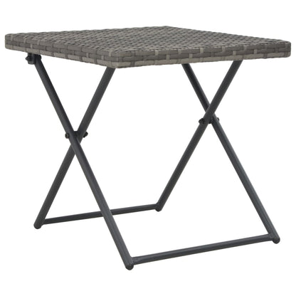 Set Lettini da Giardino 3 pz Pieghevoli in Polyrattan Grigio - homemem39