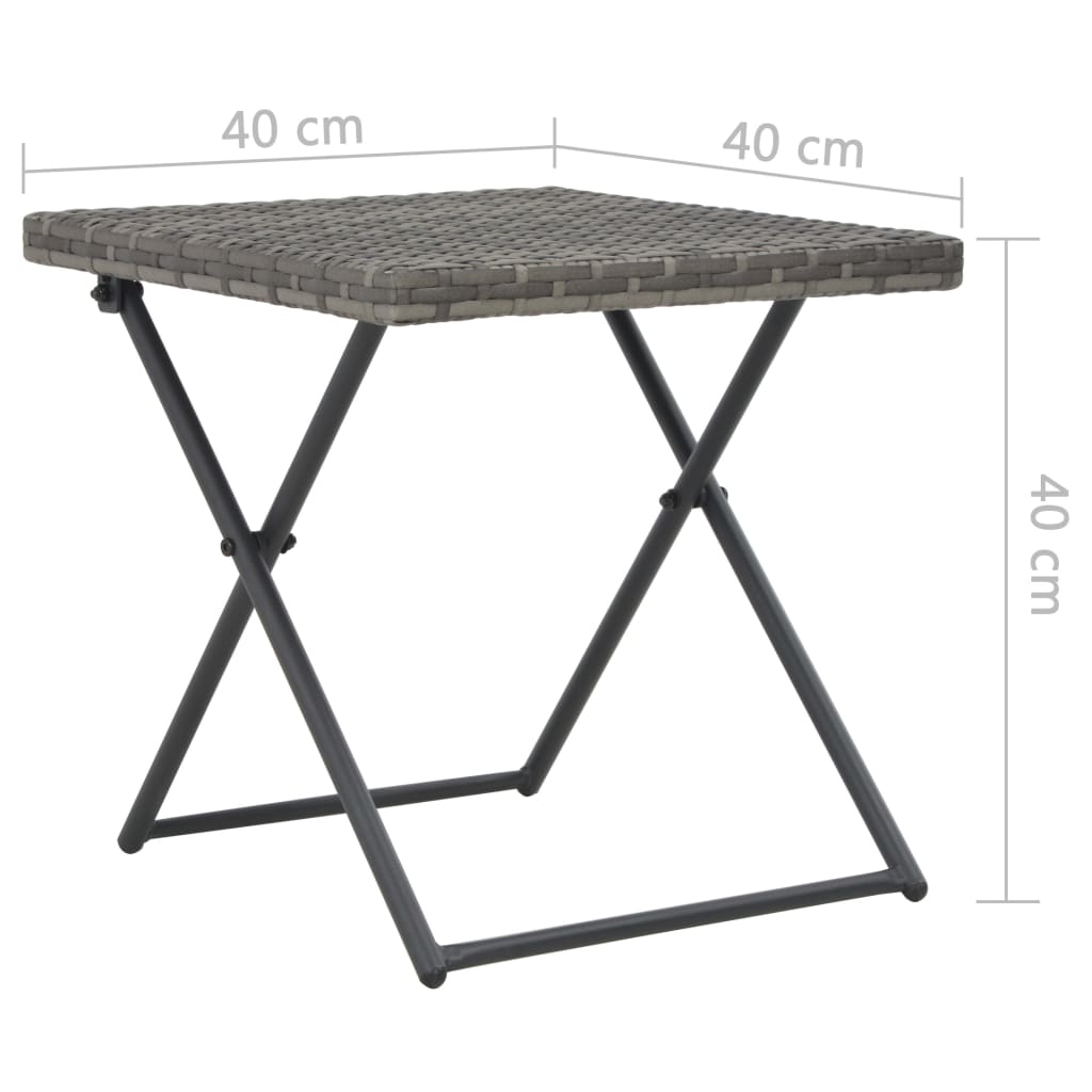 Set Lettini da Giardino 3 pz Pieghevoli in Polyrattan Grigio - homemem39