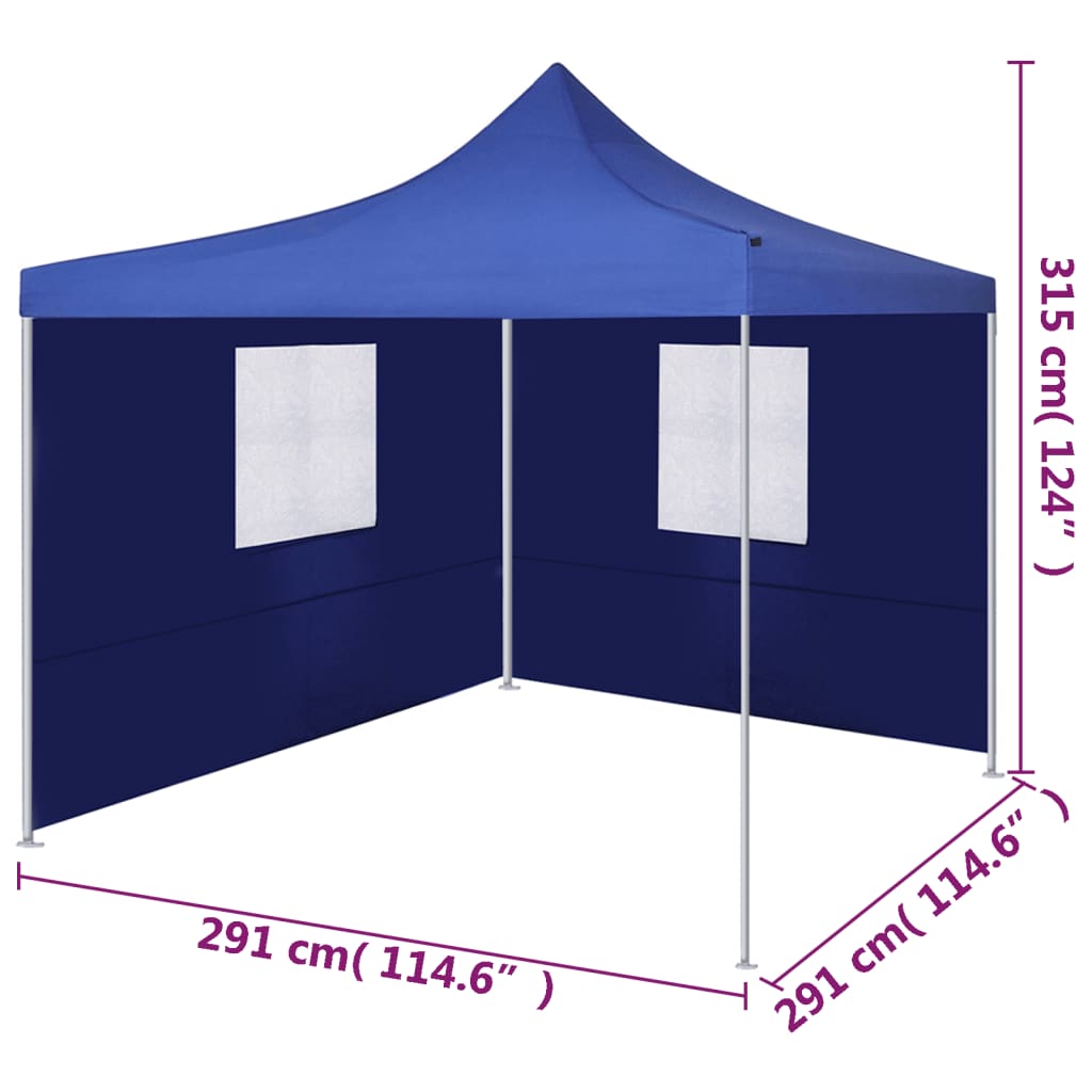 Tenda Pieghevole con 2 Pareti 3x3 m Blu - homemem39