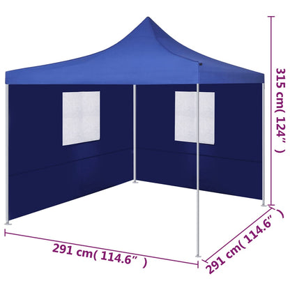 Tenda Pieghevole con 2 Pareti 3x3 m Blu - homemem39