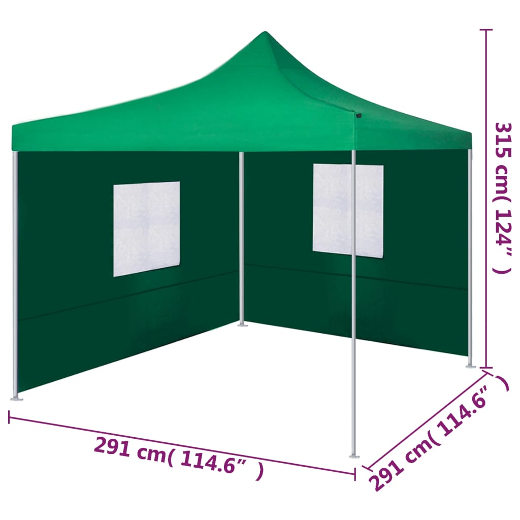 Tenda Pieghevole con 2 Pareti 3x3 m Verde - homemem39