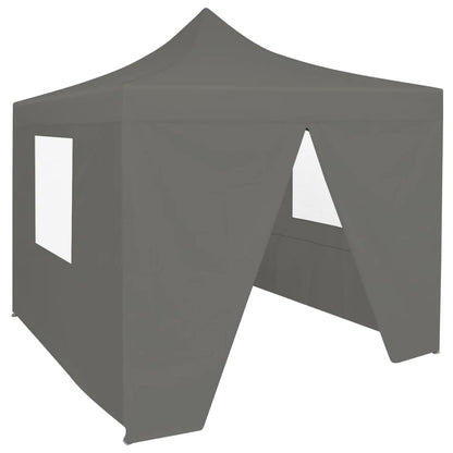 Tendone per Feste Pieghevole Pop-Up con 4 Pareti 3x3m Antracite - homemem39