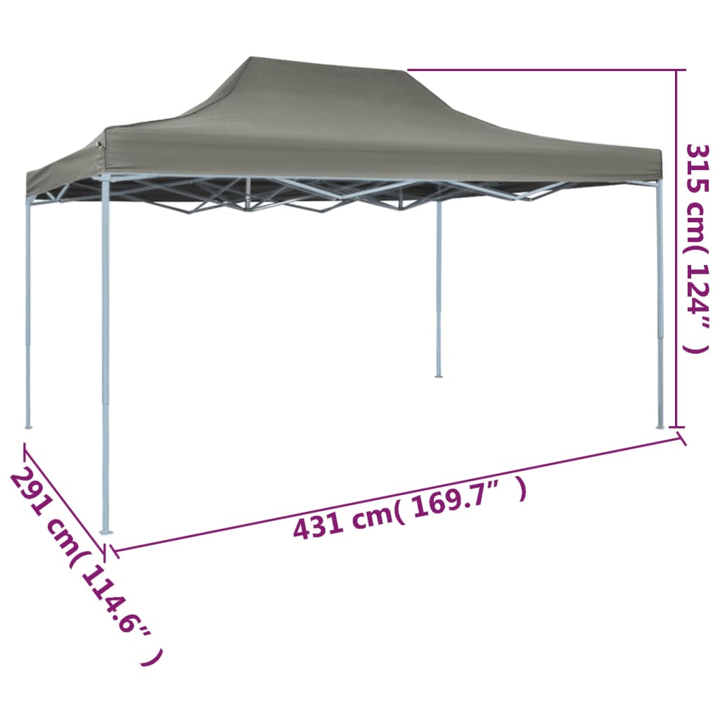 Tenda Pieghevole Pop-Up 3x4,5 m Antracite - homemem39