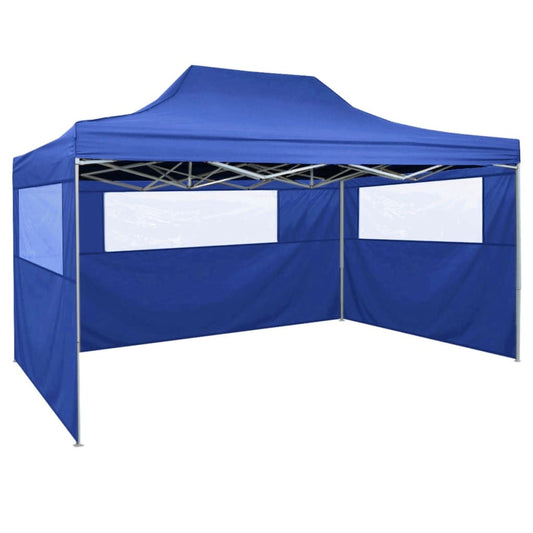 Tenda Pieghevole con 3 Pareti 3x4,5 m Blu - homemem39