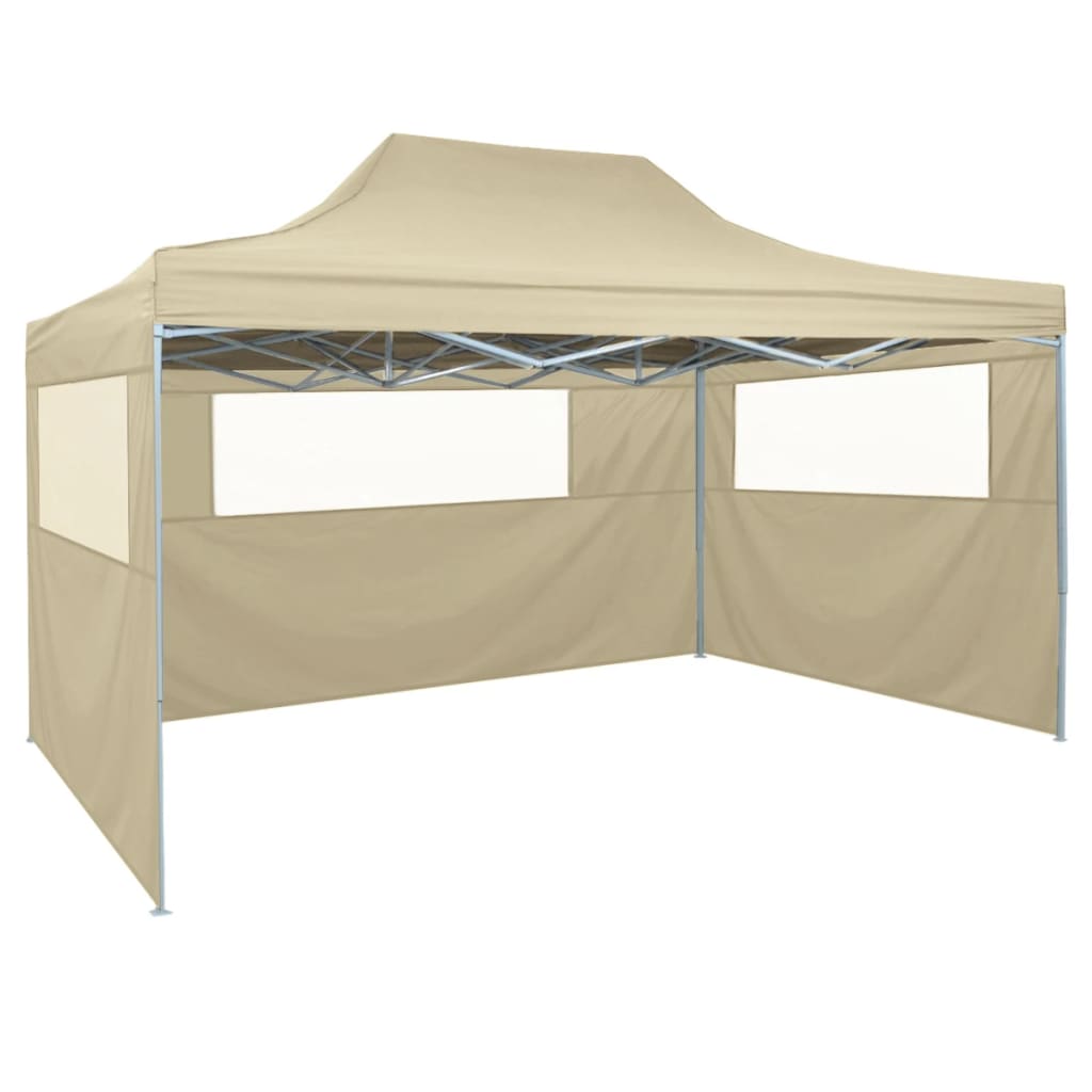 Tenda Pieghevole con 3 Pareti 3x4,5 m Crema - homemem39