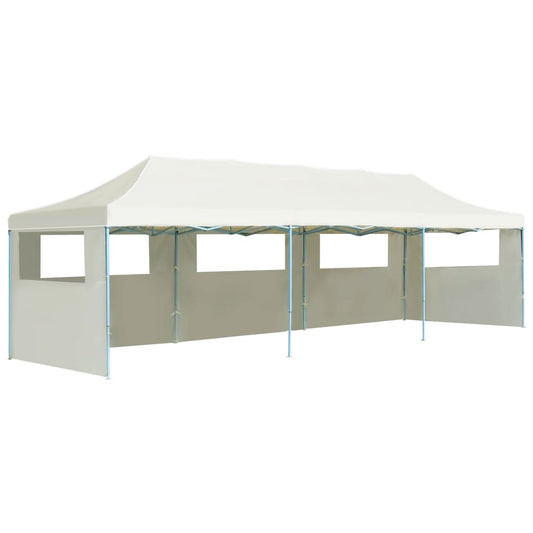 Tenda Pieghevole Pop-Up con 5 Pareti Laterali 3x9 m Crema - homemem39