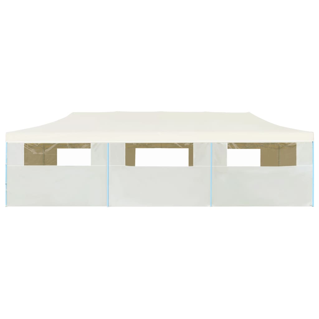 Tenda Pieghevole Pop-Up con 8 Pareti Laterali 3x9 m Crema - homemem39