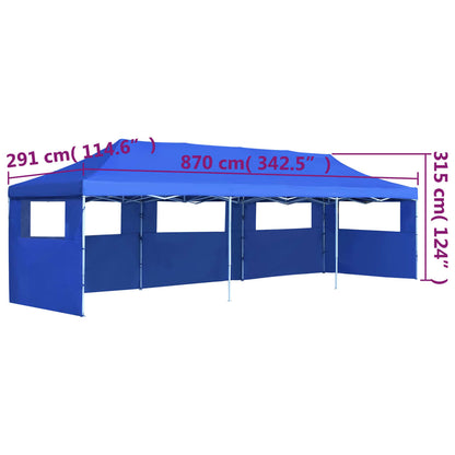 Tenda Pieghevole Pop-Up con 5 Pareti Laterali 3x9 m Blu - homemem39