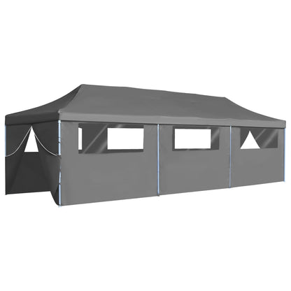 Tenda Pieghevole Pop-Up con 8 Pareti Laterali 3x9 m Antracite - homemem39